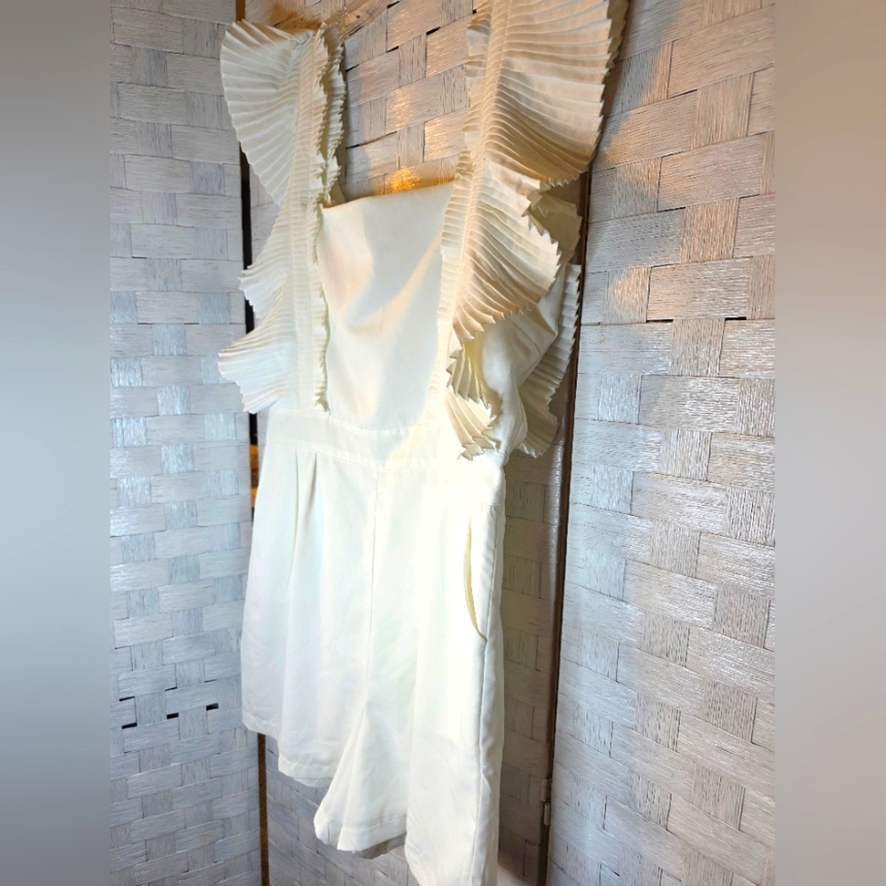 LENA White Ruffled Romper - Picture 4 of 7